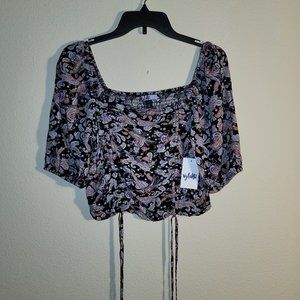 ❤ Make Me An Offer... VYLETTE- New! Multi-Colored Ruched Crop Top